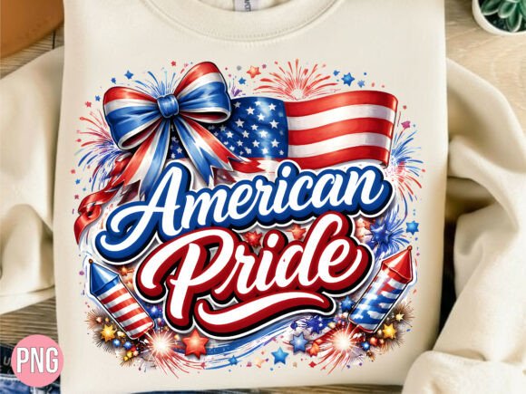 American Pride July 4th Fireworks PNG for Designs