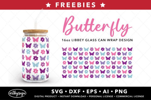 Butterfly Libbey Can Wrap Svg Freebies: Creative Uses