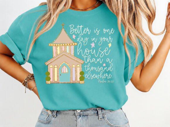 Church Brushstroke Religious T-Shirt: Faith-Inspired Design Asset