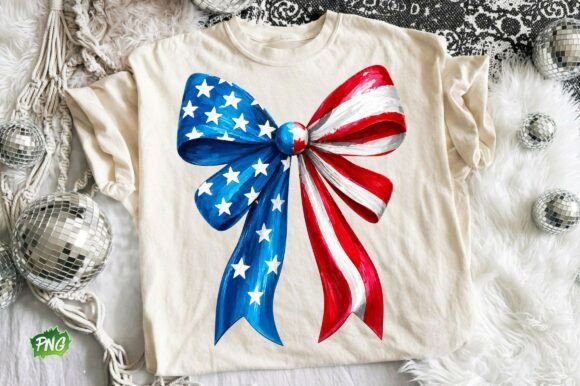 Elevate Your Patriotic Designs with a 4th of July Coquette Bow PNG