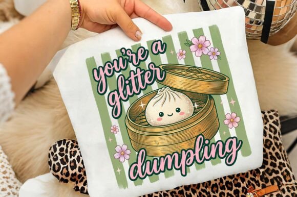 Glitter Dumpling Sublimation Design: A Watercolor PNG for Creative Projects
