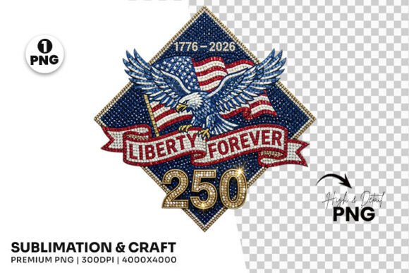 Liberty Forever 250 Patriotic Eagle PNG for Modern Design