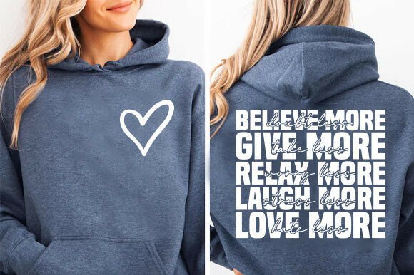 Love More Hate Less SVG: Mental Health Design Asset